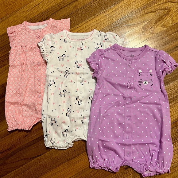 Simple Joys by Carter's baby-girls 3-pack Snap-up Rompers - Picture 4 of 5
